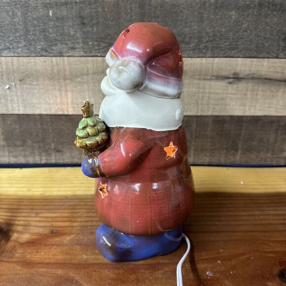 Vintage Christmasville By Ronnie Walter Light Up Santa Porcelain Star Cutouts - Picture 6 of 8